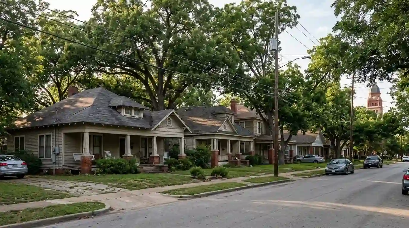 Older homes near the Denton square