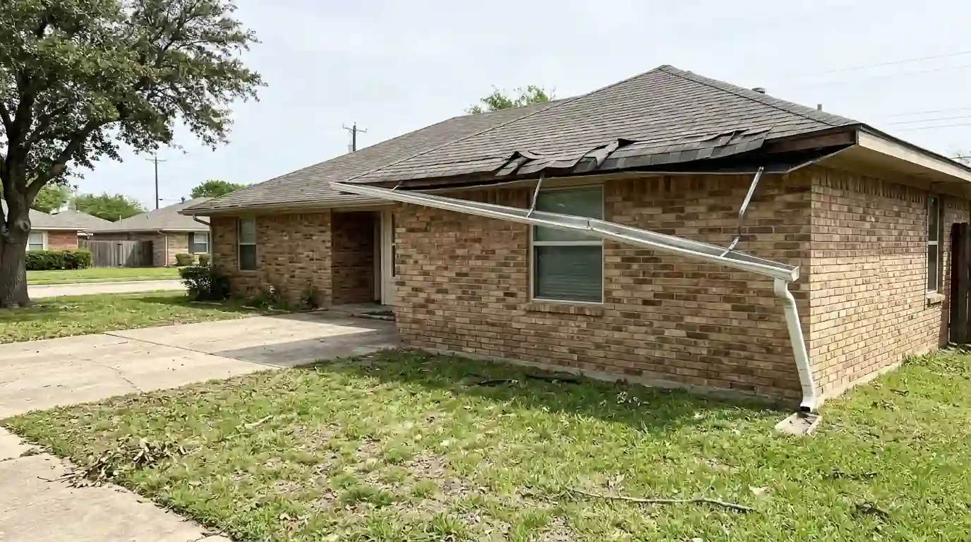 Wind damage on a Duncanville roof
