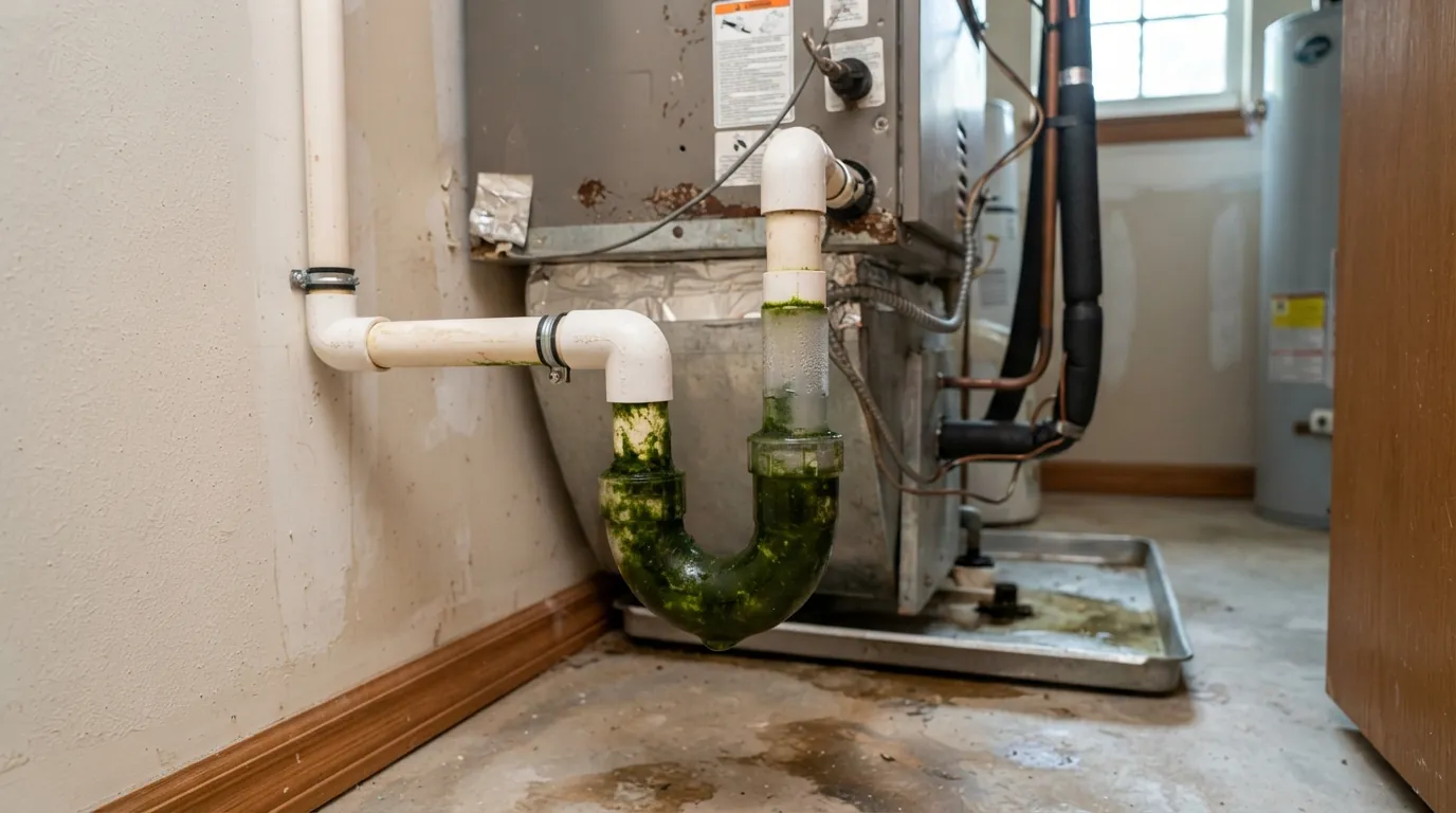 Algae buildup in an AC condensate trap