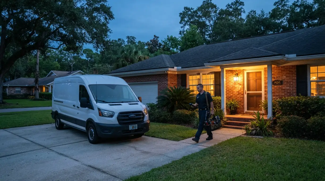 Jacksonville home at dusk