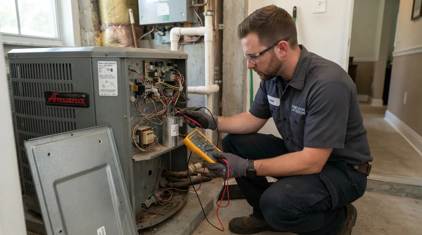 Capacitor test during an AC tune up in Jacksonville
