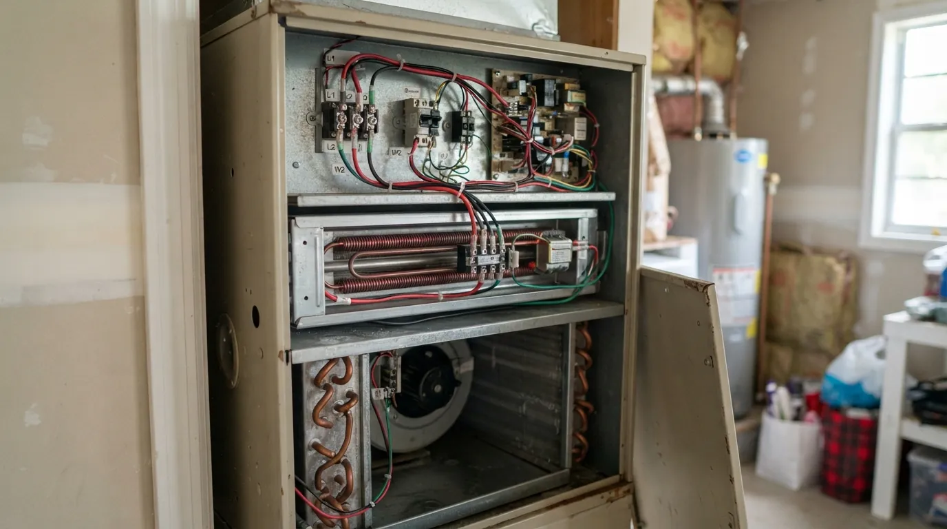 Electric heat strips inside an air handler