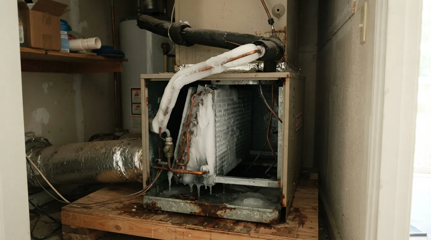 Frozen suction line on an air handler