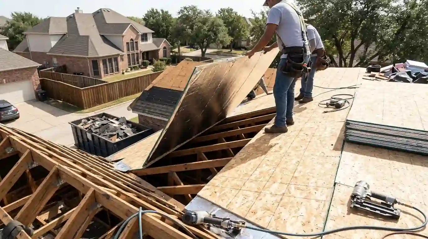 Radiant-barrier decking installed during a re-roof