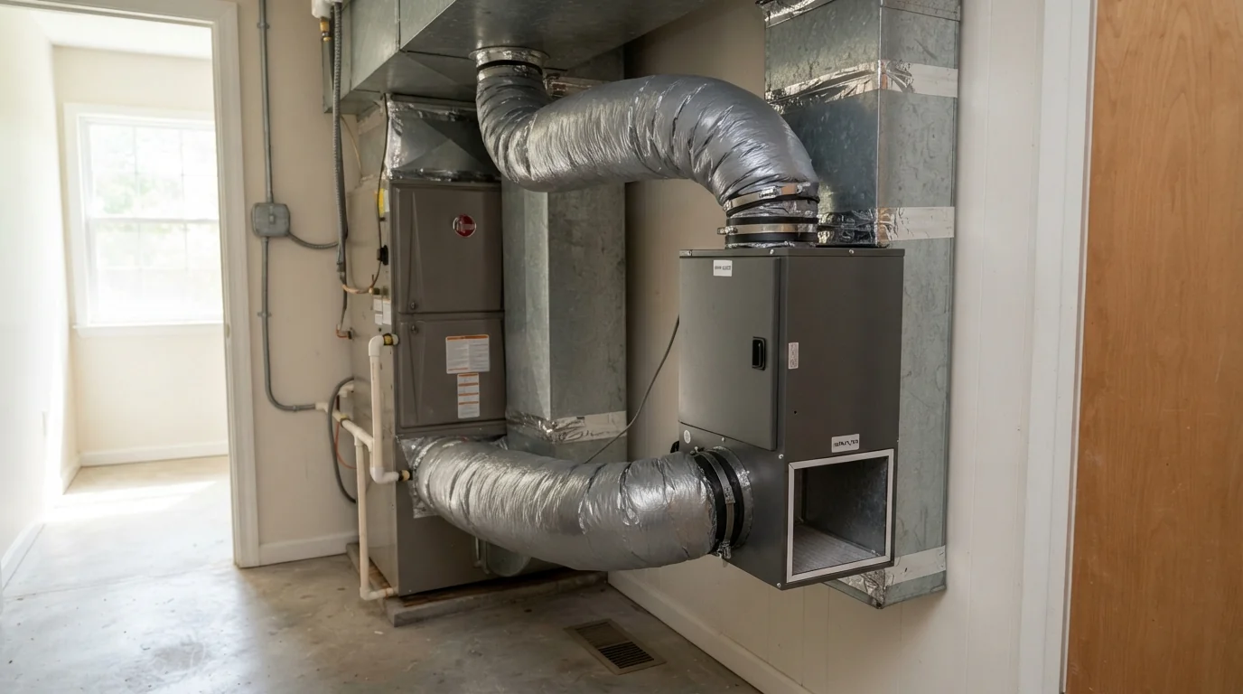 HEPA bypass unit installed on a return duct
