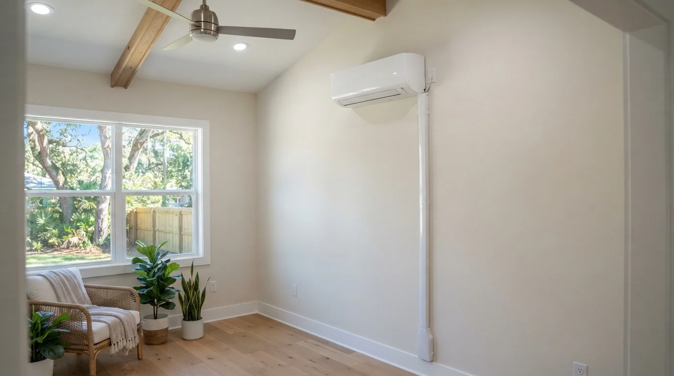 Ductless head installed in a new room addition