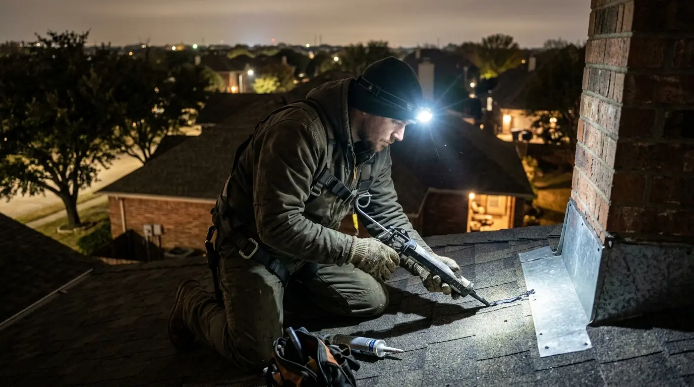 After-hours leak sealed on a Dallas roof