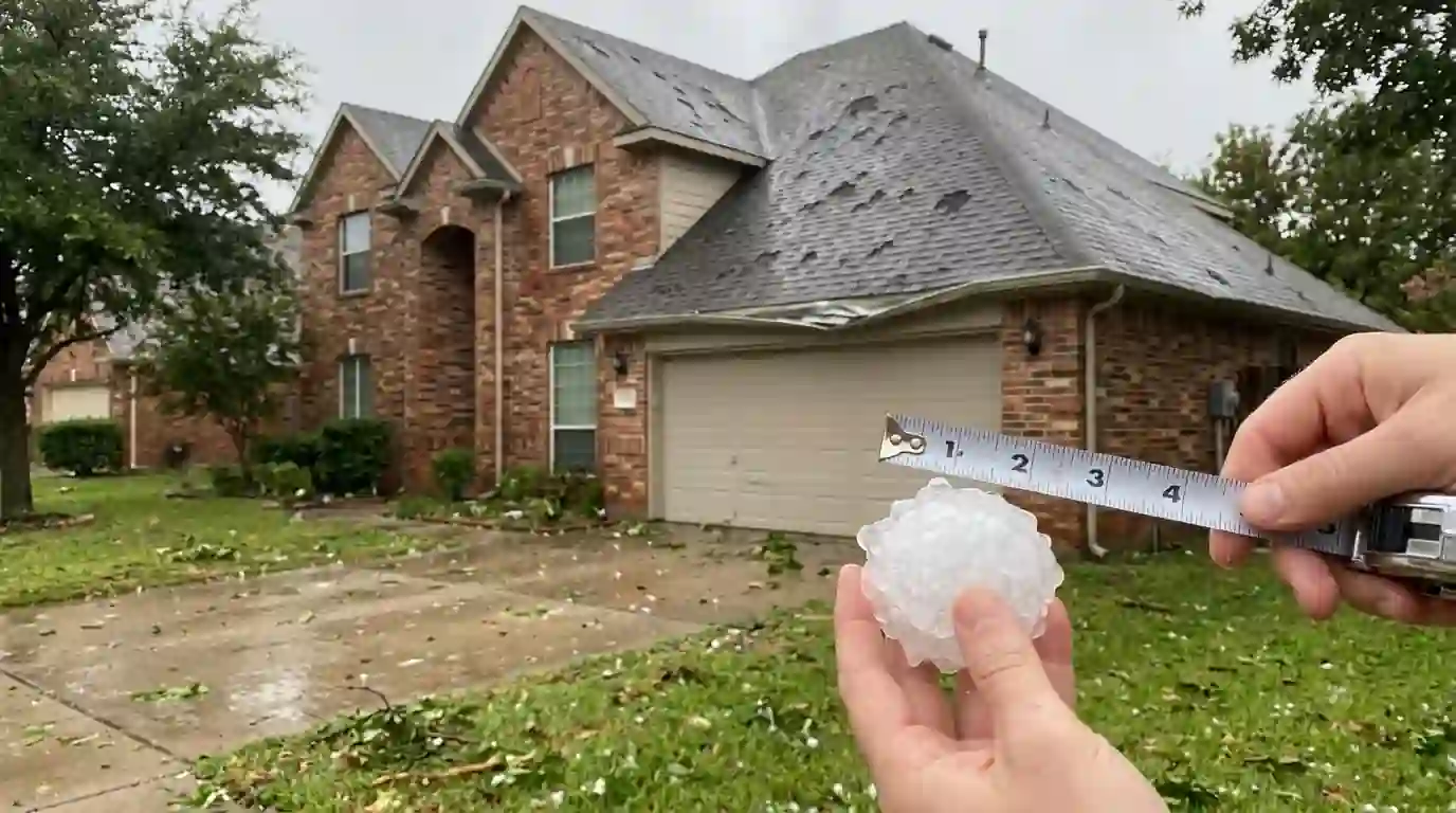 Hail damage on an Allen home