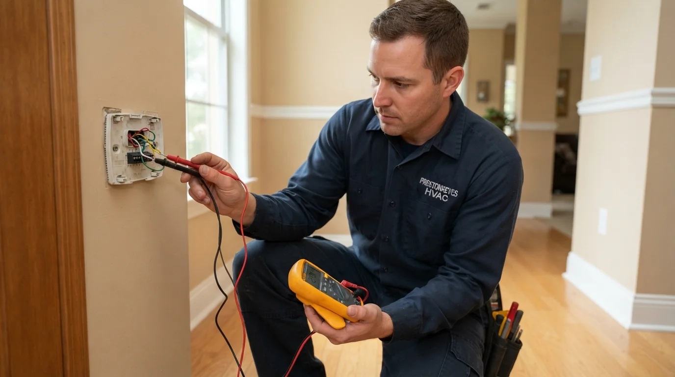 Testing control voltage at a thermostat