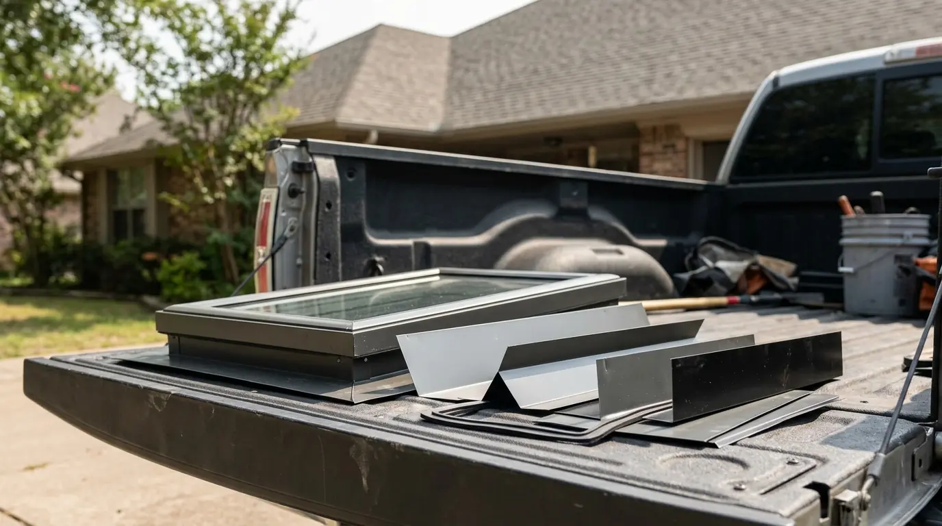Skylight options laid out before an installation