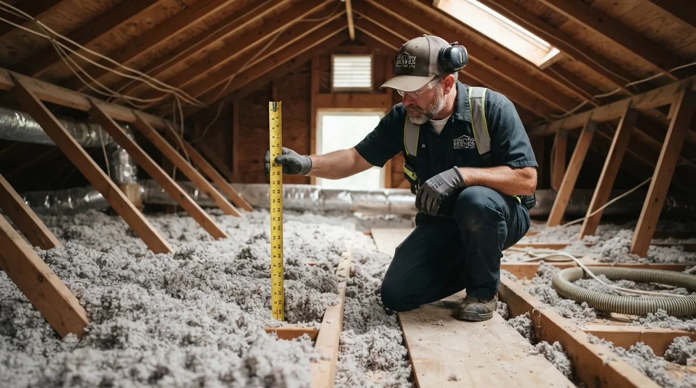 Measuring existing attic insulation depth