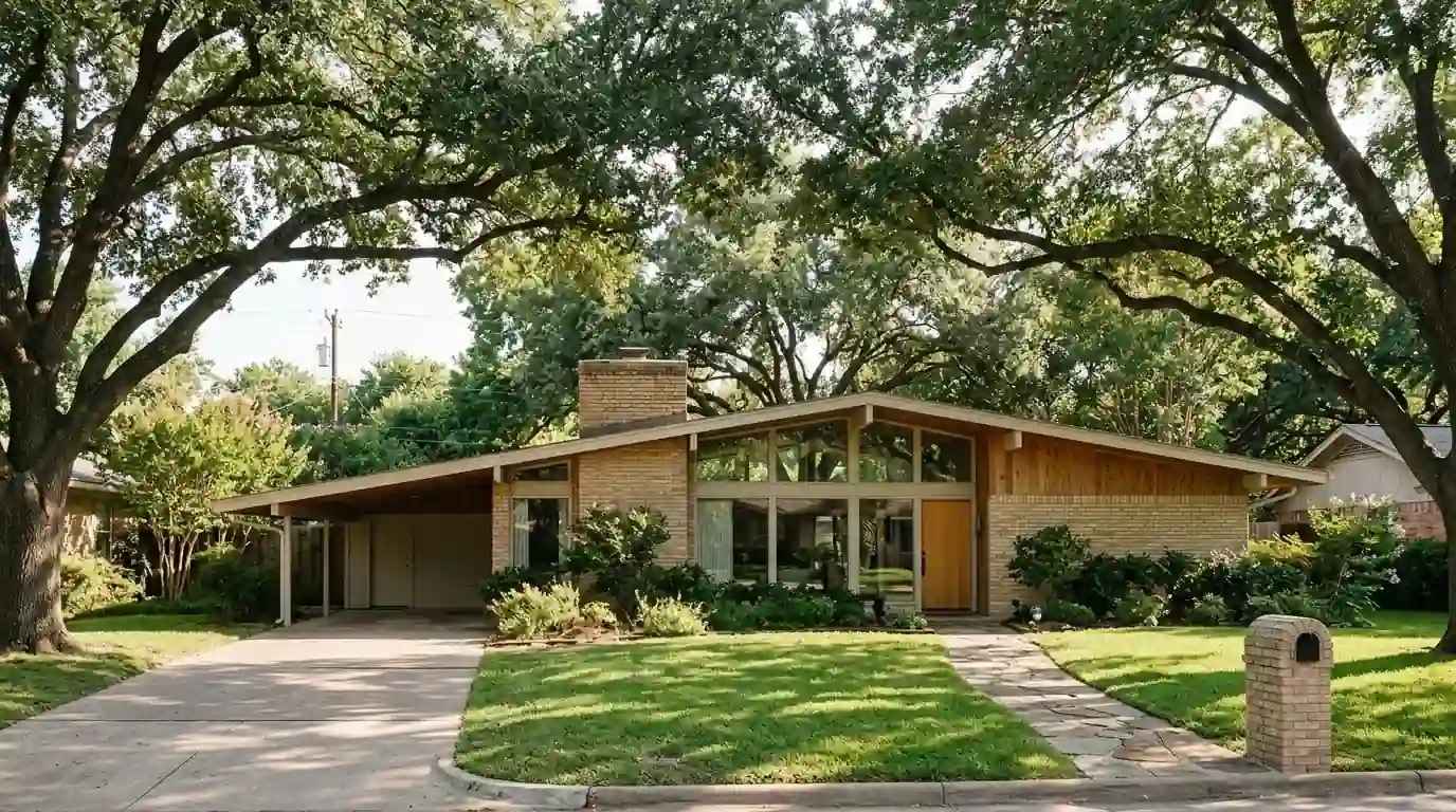 Mid-century ranch roof in Richardson