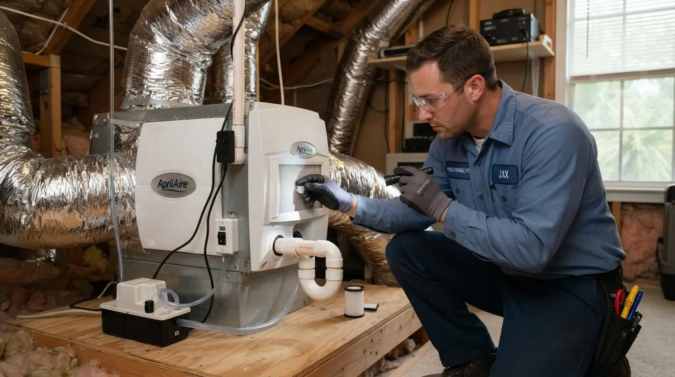 Checking a ducted dehumidifier's filter and drain