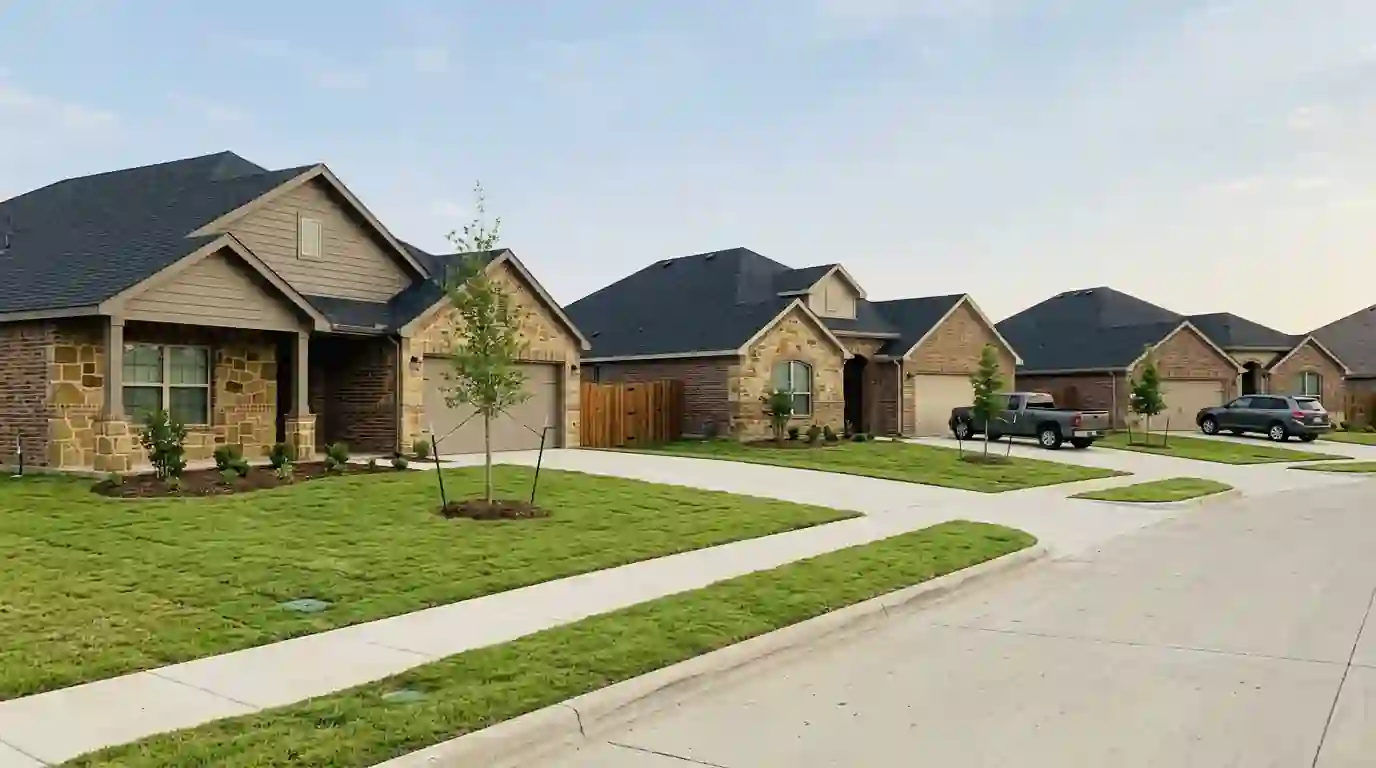 New homes in a Kaufman County subdivision