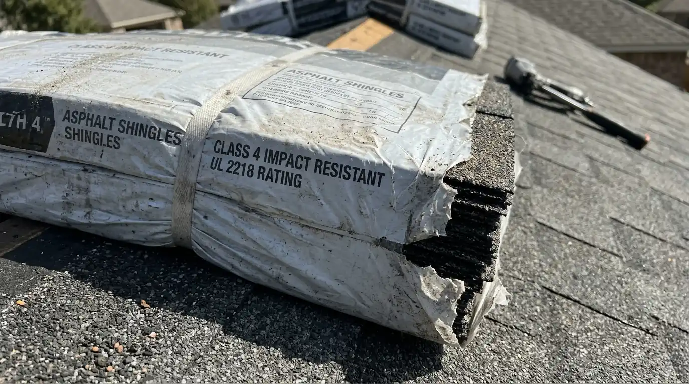 Class 4 shingle bundle with its impact rating