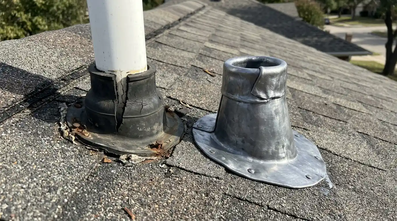 Split pipe boot replaced to stop a leak