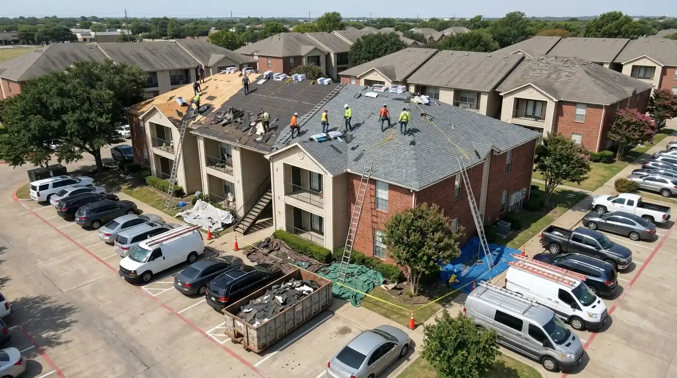 Phased re-roof of a Dallas apartment community